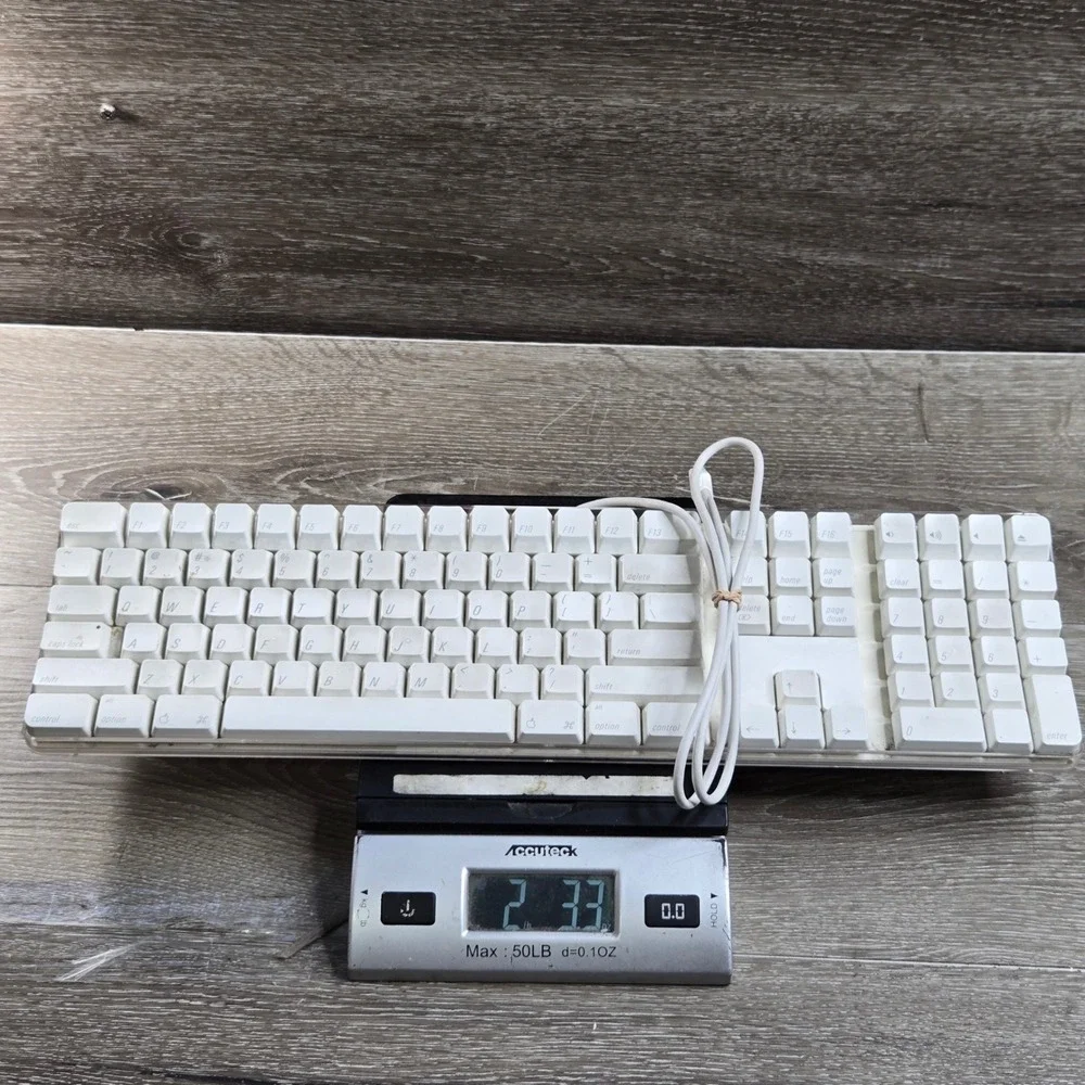 Vintage Apple A1048 Wired USB White Acrylic Keyboard 2005 M9034LL/A Tested